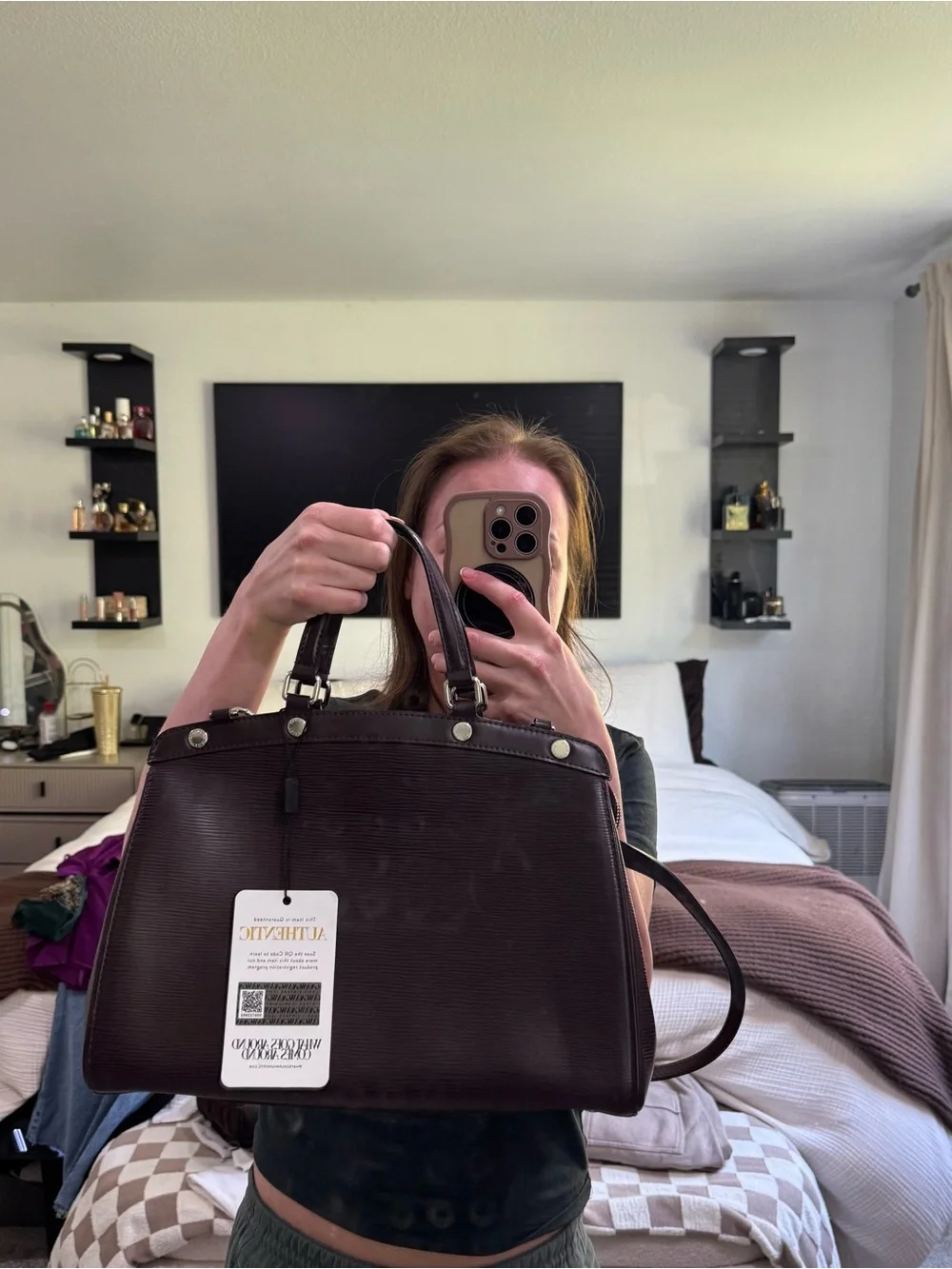 Louis Vuitton Structured Satchel in Dark plum